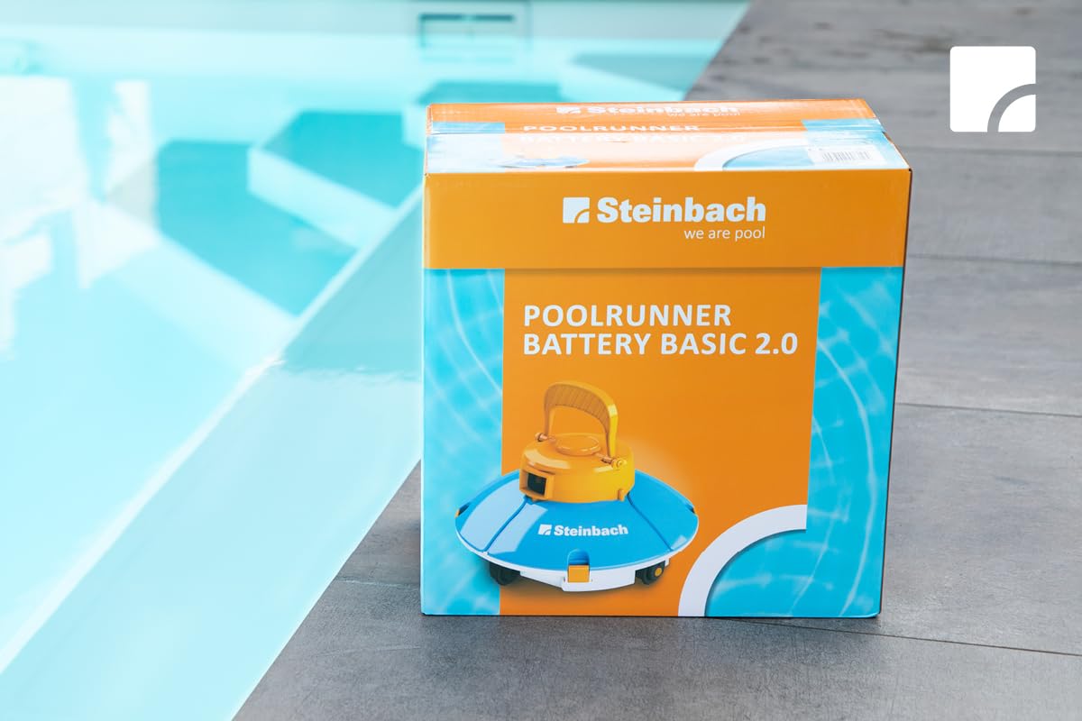 Steinbach Poolrunner Basic 2.0, Akku Poolsauger, 60 Min, Für 10 m², Salzwasser geeignet