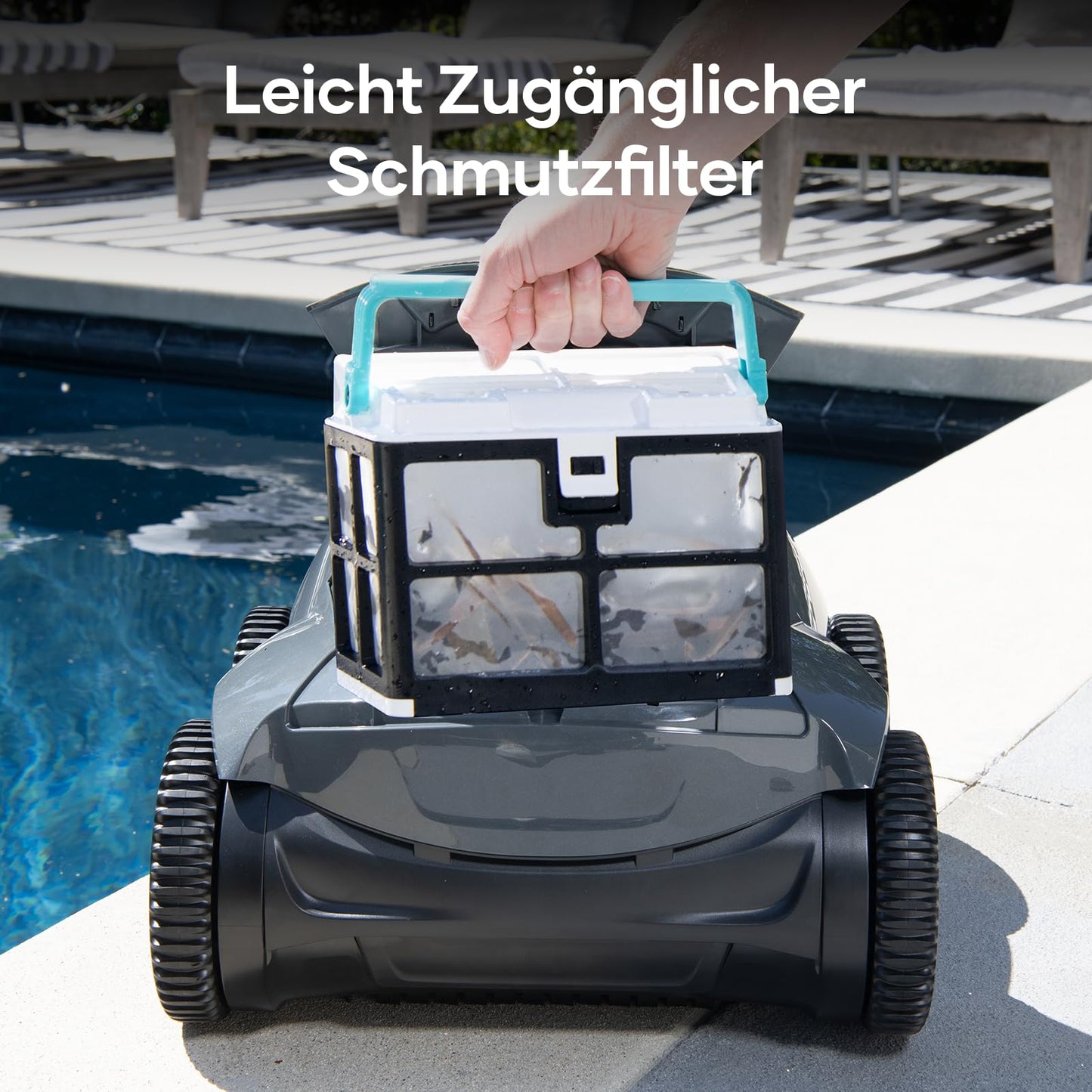 AIPER ZT6002 Poolroboter, Quad-Motor, 3 Modi, Wandkletternd, Für Pools bis 150 m²