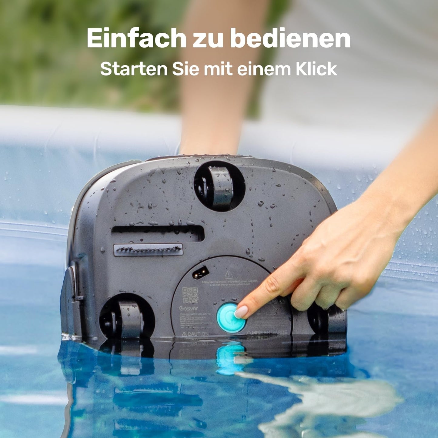 Gosvor Poolroboter Akku, 90 Min Laufzeit, Selbstparkend, Für Aufstellpools 80 m²