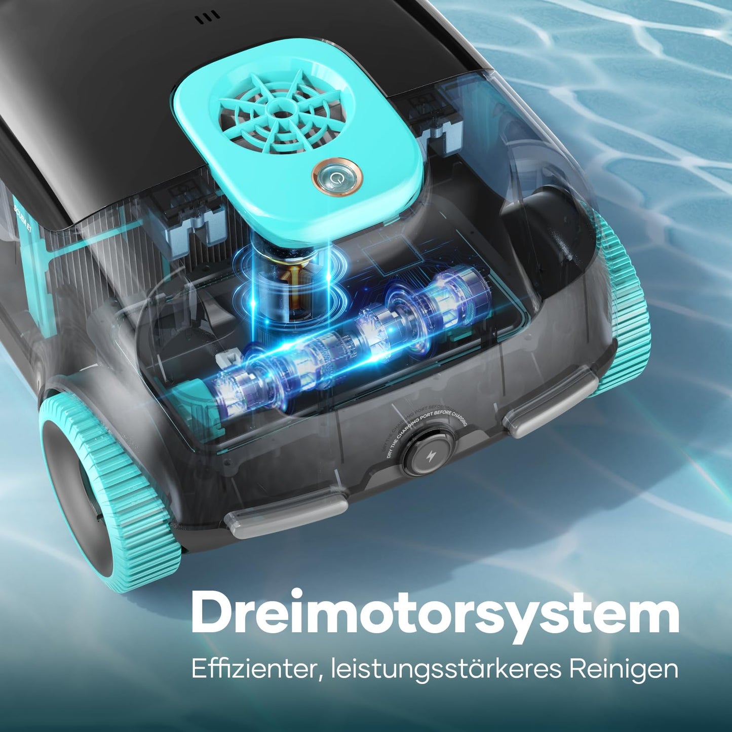 AIPER Poolroboter Kabellos, 100–130 Min Laufzeit, Auto-Park, Für Aufstellpools bis 100 m²