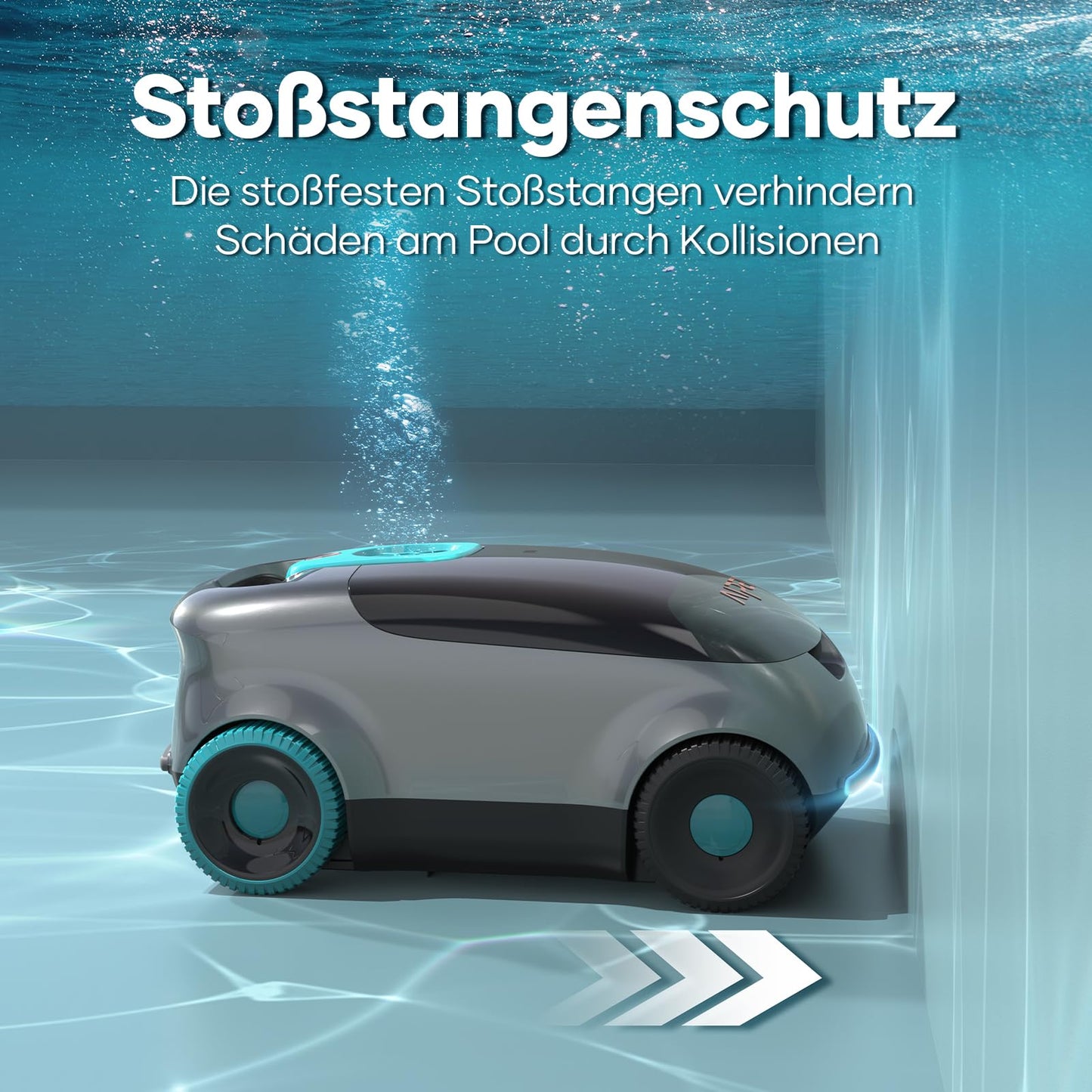 AIPER Poolroboter Kabellos, 100–130 Min Laufzeit, Auto-Park, Für Aufstellpools bis 100 m²
