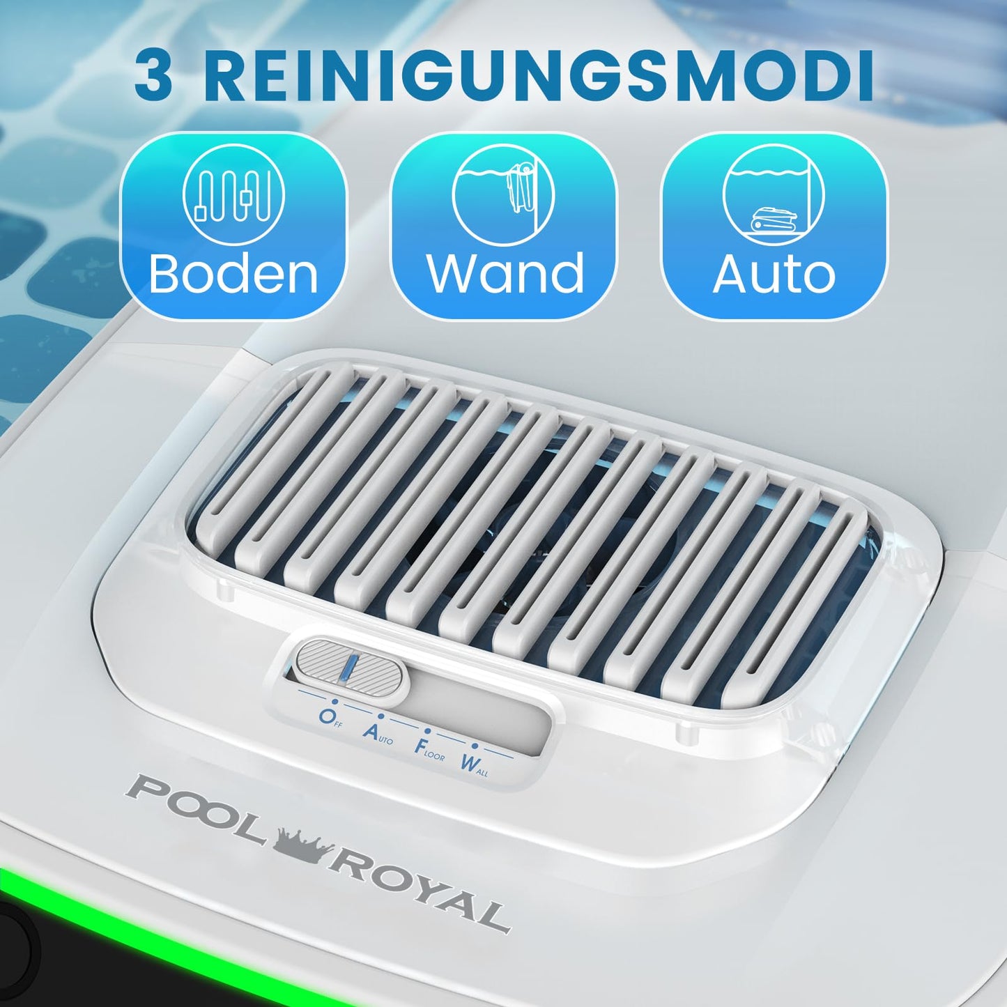 Pool-Royal PC10 Akku Poolroboter, 3 Motoren, 120 Min, Wand & Boden, Model 2025