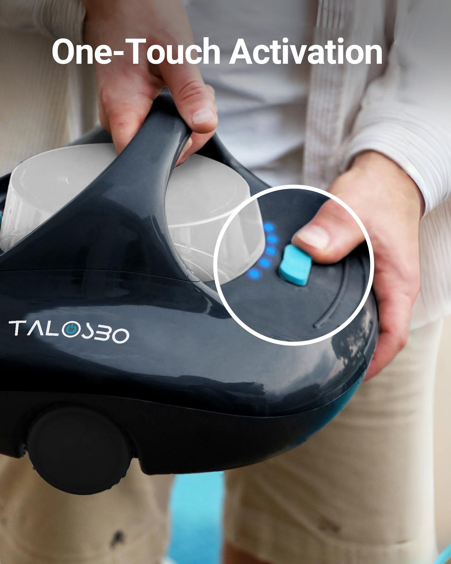 TALOSBO Pleco Se Poolroboter, Akku 130 Min, Dualmotor, Für Flachpools bis 80 m²