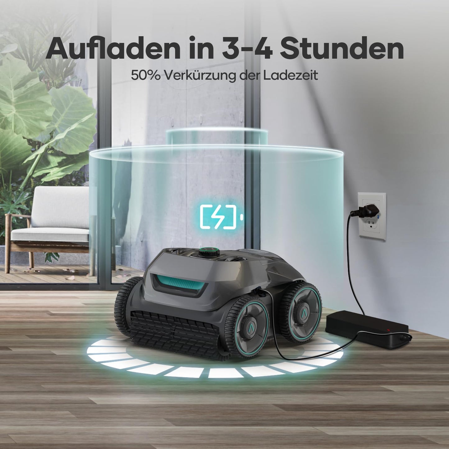 AIPER ZT6002 Poolroboter, Quad-Motor, 3 Modi, Wandkletternd, Für Pools bis 150 m²