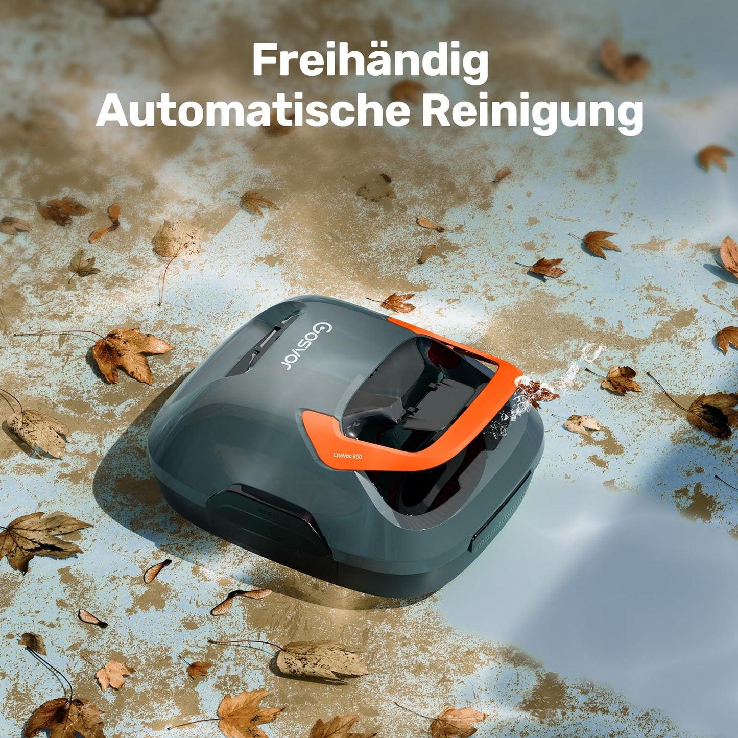 Gosvor Poolroboter Akku, 90 Min Laufzeit, Selbstparkend, Für Aufstellpools 80 m²