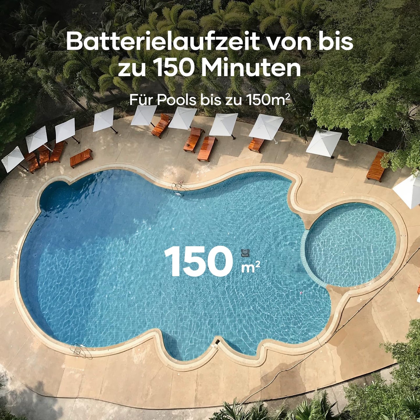 AIPER ZT6002 Poolroboter, Quad-Motor, 3 Modi, Wandkletternd, Für Pools bis 150 m²
