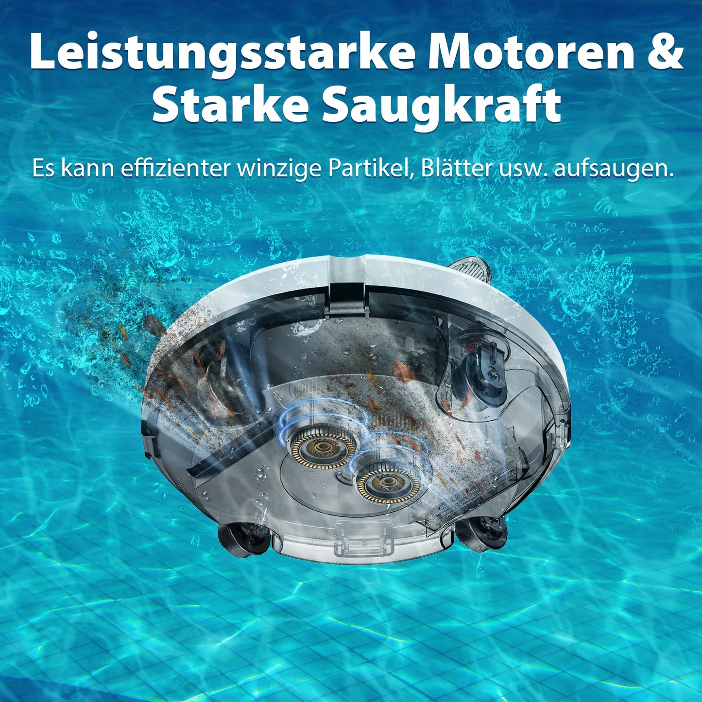 Redkey S100 Poolroboter Akku, 130 Min, 18° Steigung, Für Pools bis 100 m²