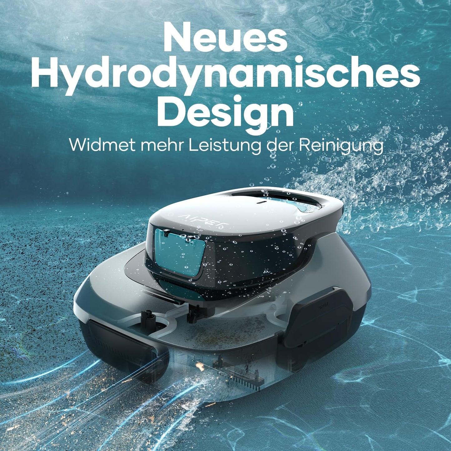 AIPER Poolroboter Kabellos, 90 Min Laufzeit, Auto-Reinigung, Ideal für Aufstellpools