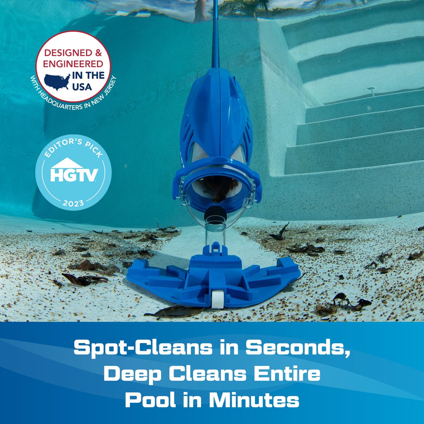 Water Tech Pool Blaster Max Li, Kabelloser Poolsauger mit Akku, 27cm Bürste, großer Filterbeutel