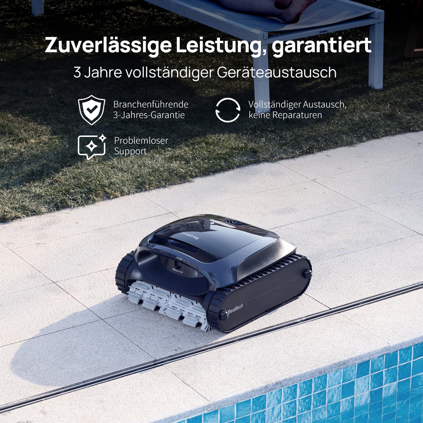Beatbot AquaSense 2 Poolroboter, Akku, Wand- & Bodenreinigung, Bis 300 m² Pools