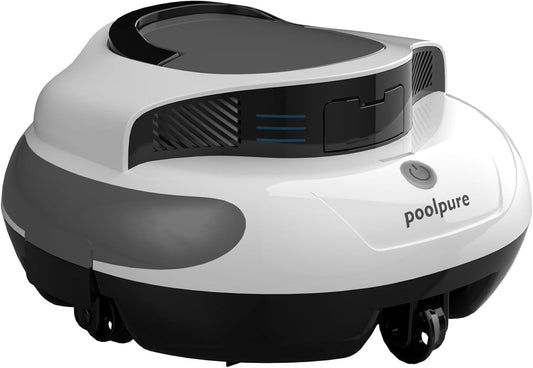 POOLPURE Poolroboter, Akku 5000 mAh, 120 Min, LED, IPX8, Für Pools bis 90 m²