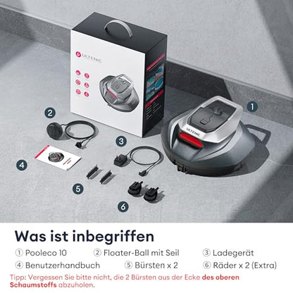 Ultenic Poolroboter Kabellos, 5200 mAh Akku, 90 Min, Auto-Parken, Für 80 m² Pools