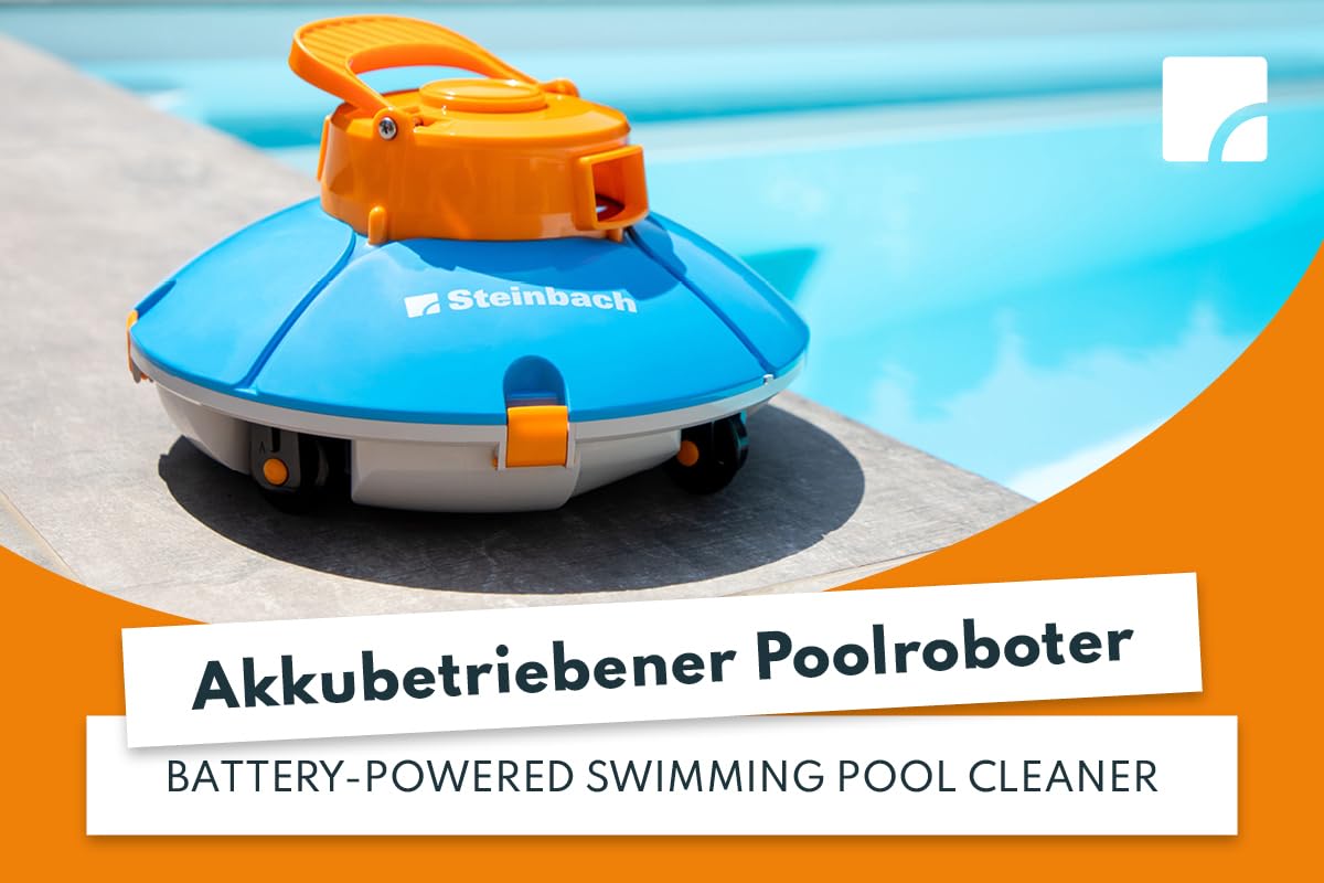 Steinbach Poolrunner Basic 2.0, Akku Poolsauger, 60 Min, Für 10 m², Salzwasser geeignet