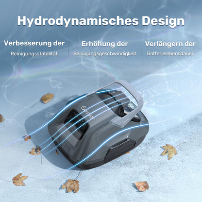 Gosvor Poolroboter Kabellos, Doppelmotor, 90 Min, 3,4kg, Für Flachpools bis 80 m²