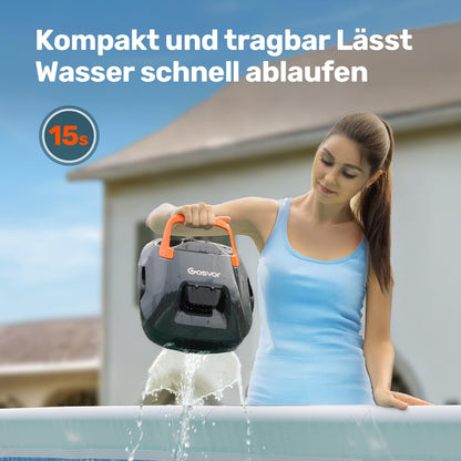 Gosvor Poolroboter Akku, 90 Min Laufzeit, Selbstparkend, Für Aufstellpools 80 m²
