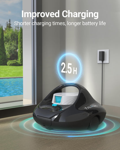 TALOSBO Pleco Se Poolroboter, Akku 130 Min, Dualmotor, Für Flachpools bis 80 m²