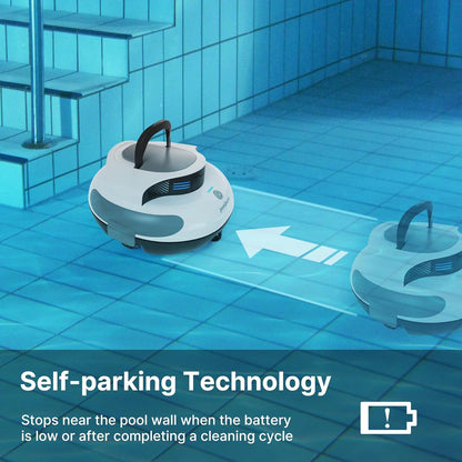 POOLPURE Poolsauger Akku 5000 mAh, Doppelmotor, LED, Auto-Parken, IPX8, Für Pools bis 90 m²