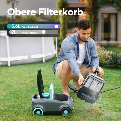 AIPER Poolroboter Kabellos, 100–130 Min Laufzeit, Auto-Park, Für Aufstellpools bis 100 m²