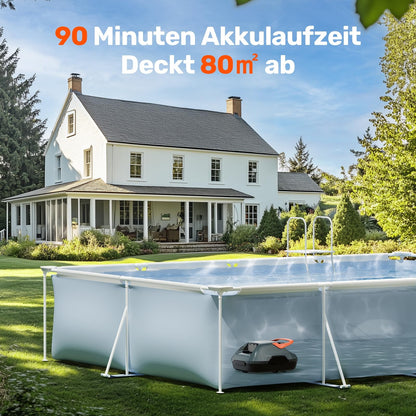 Gosvor Poolroboter Akku, 90 Min Laufzeit, Selbstparkend, Für Aufstellpools 80 m²
