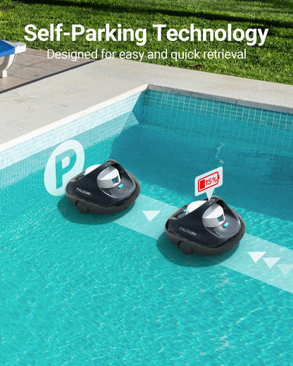 TALOSBO Pleco Se Poolroboter, Akku 130 Min, Dualmotor, Für Flachpools bis 80 m²